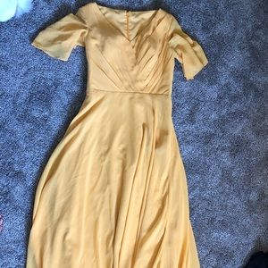 Mustard yellow floor length dress